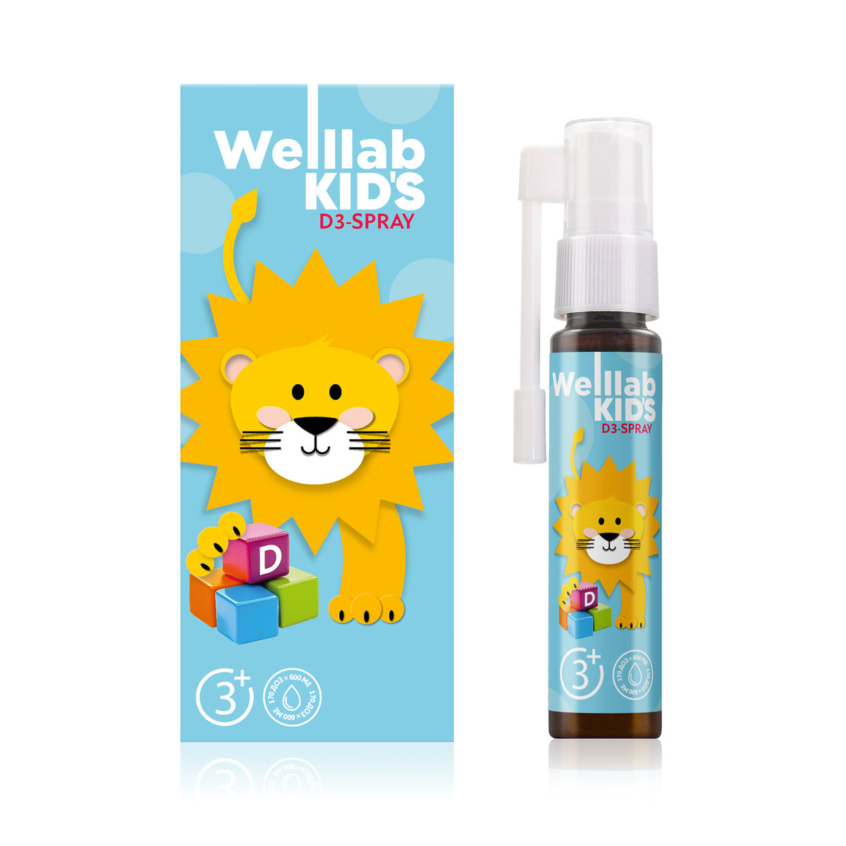 Спрей с витамином D3 WELLLAB KIDS VITAMIN D3, 25 мл